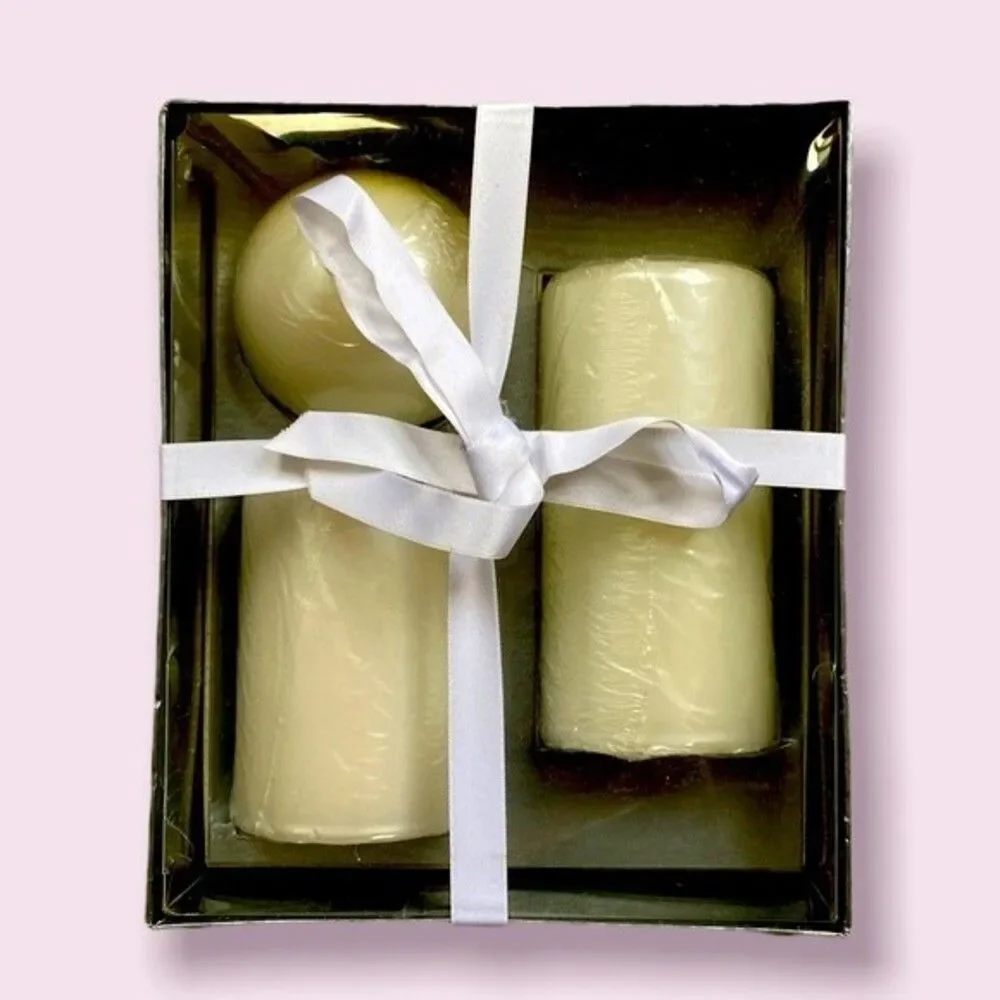 Crate & Barrel candle set of 3 Italy Made 3x4